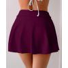 imageEomenie Womens High Waisted Swim Skirt Tummy Control Bikini Bottoms Side Tie Knot Bathing Suit Bottom with Builtin PantyWine Red