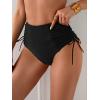imageEomenie Womens High Waisted Swimsuit Bottom Tummy Control Ruched Bikini Bottoms Side Tie Bathing Suit Swim BottomBlack