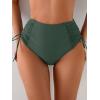 imageEomenie Womens High Waisted Swimsuit Bottom Tummy Control Ruched Bikini Bottoms Side Tie Bathing Suit Swim BottomGreen