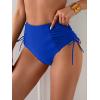 imageEomenie Womens High Waisted Swimsuit Bottom Tummy Control Ruched Bikini Bottoms Side Tie Bathing Suit Swim BottomRoyal Blue