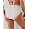 imageEomenie Womens High Waisted Swimsuit Bottom Tummy Control Ruched Bikini Bottoms Side Tie Bathing Suit Swim BottomWhite