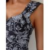 imageEomenie Womens One Piece Swimsuit Tummy Control Cutout Bathing Suit Push Up Wide Straps Swim SuitBlack White Floral Print