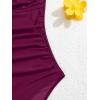 imageEomenie Womens One Piece Swimsuit Tummy Control Cutout Bathing Suit Push Up Wide Straps Swim SuitBurgundy