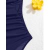imageEomenie Womens One Piece Swimsuit Tummy Control Cutout Bathing Suit Push Up Wide Straps Swim SuitNavy Blue