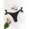 imageEomenie Thong Bikini Bottoms for Women Sexy Cheeky Swimsuit Bottom Low Rise Adjustable Tie Side Bathing SuitBlack