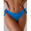 imageEomenie Thong Bikini Bottoms for Women Sexy Cheeky Swimsuit Bottom Low Rise Adjustable Tie Side Bathing SuitBlue