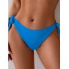 imageEomenie Thong Bikini Bottoms for Women Sexy Cheeky Swimsuit Bottom Low Rise Adjustable Tie Side Bathing SuitBlue