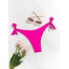 imageEomenie Thong Bikini Bottoms for Women Sexy Cheeky Swimsuit Bottom Low Rise Adjustable Tie Side Bathing SuitHot Pink