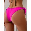 imageEomenie Thong Bikini Bottoms for Women Sexy Cheeky Swimsuit Bottom Low Rise Adjustable Tie Side Bathing SuitHot Pink