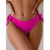 imageEomenie Thong Bikini Bottoms for Women Sexy Cheeky Swimsuit Bottom Low Rise Adjustable Tie Side Bathing SuitHot Pink