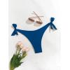 imageEomenie Thong Bikini Bottoms for Women Sexy Cheeky Swimsuit Bottom Low Rise Adjustable Tie Side Bathing SuitPeacock Blue