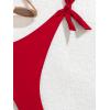 imageEomenie Thong Bikini Bottoms for Women Sexy Cheeky Swimsuit Bottom Low Rise Adjustable Tie Side Bathing SuitRed