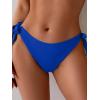 imageEomenie Thong Bikini Bottoms for Women Sexy Cheeky Swimsuit Bottom Low Rise Adjustable Tie Side Bathing SuitRoyal Blue