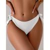 imageEomenie Thong Bikini Bottoms for Women Sexy Cheeky Swimsuit Bottom Low Rise Adjustable Tie Side Bathing SuitWhite