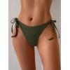 imageEomenie Womens Tie Side Bikini Bottom Cheeky Sexy String Bathing Suit Shorts Low Waist Swimsuit BottomsArmy Green