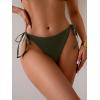 imageEomenie Womens Tie Side Bikini Bottom Cheeky Sexy String Bathing Suit Shorts Low Waist Swimsuit BottomsArmy Green