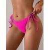 imageEomenie Womens Tie Side Bikini Bottom Cheeky Sexy String Bathing Suit Shorts Low Waist Swimsuit BottomsHot Pink