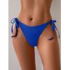 imageEomenie Womens Tie Side Bikini Bottom Cheeky Sexy String Bathing Suit Shorts Low Waist Swimsuit BottomsRoyal Blue