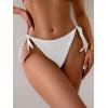 imageEomenie Womens Tie Side Bikini Bottom Cheeky Sexy String Bathing Suit Shorts Low Waist Swimsuit BottomsWhite