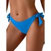 imageEomenie Thong Bikini Bottoms for Women Sexy Cheeky Swimsuit Bottom Low Rise Adjustable Tie Side Bathing SuitBlue