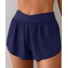 imageEomenie Womens Swim Board Shorts High Waisted Bathing Suit Bottom Flowy Swim Trunks Swimsuit Bottom with Builtin BriefNavy Blue