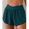 imageEomenie Womens Swim Board Shorts High Waisted Bathing Suit Bottom Flowy Swim Trunks Swimsuit Bottom with Builtin BriefPeacock Green