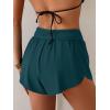 imageEomenie Womens Swim Board Shorts High Waisted Bathing Suit Bottom Flowy Swim Trunks Swimsuit Bottom with Builtin BriefPeacock Green