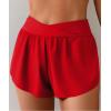 imageEomenie Womens Swim Board Shorts High Waisted Bathing Suit Bottom Flowy Swim Trunks Swimsuit Bottom with Builtin BriefRed
