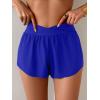 imageEomenie Womens Swim Board Shorts High Waisted Bathing Suit Bottom Flowy Swim Trunks Swimsuit Bottom with Builtin BriefRoyal Blue