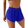 imageEomenie Womens Swim Board Shorts High Waisted Bathing Suit Bottom Flowy Swim Trunks Swimsuit Bottom with Builtin BriefRoyal Blue