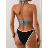 imageEomenie Sexy Bikini Sets for Women Halter Triangle Top Two Piece Swimsuit Tie Side Bathing Suit Color Block SwimwearBlack 04