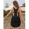 imageEomenie Womens Swimsuit Lace Cover Up Loose Sheer Sleeveless Swim Cover Sexy Backless Bathing Suit Coverup Beach DressBlack