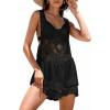 imageEomenie Womens Swimsuit Lace Cover Up Loose Sheer Sleeveless Swim Cover Sexy Backless Bathing Suit Coverup Beach DressBlack