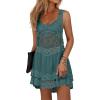 imageEomenie Womens Swimsuit Lace Cover Up Loose Sheer Sleeveless Swim Cover Sexy Backless Bathing Suit Coverup Beach DressGreen