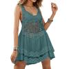 imageEomenie Womens Swimsuit Lace Cover Up Loose Sheer Sleeveless Swim Cover Sexy Backless Bathing Suit Coverup Beach DressGreen