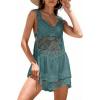 imageEomenie Womens Swimsuit Lace Cover Up Loose Sheer Sleeveless Swim Cover Sexy Backless Bathing Suit Coverup Beach DressGreen