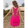 imageEomenie Womens Swimsuit Lace Cover Up Loose Sheer Sleeveless Swim Cover Sexy Backless Bathing Suit Coverup Beach DressPink