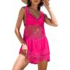 imageEomenie Womens Swimsuit Lace Cover Up Loose Sheer Sleeveless Swim Cover Sexy Backless Bathing Suit Coverup Beach DressPink