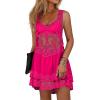 imageEomenie Womens Swimsuit Lace Cover Up Loose Sheer Sleeveless Swim Cover Sexy Backless Bathing Suit Coverup Beach DressPink