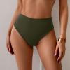 imageEomenie Sexy Bikini Bottom for Women Ruched Swim Bottom Cheeky Swimsuit Mid Waisted Tankini Bottoms OnlyArmy Green