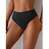 imageEomenie Sexy Bikini Bottom for Women Ruched Swim Bottom Cheeky Swimsuit Mid Waisted Tankini Bottoms OnlyBlack