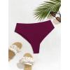 imageEomenie Sexy Bikini Bottom for Women Ruched Swim Bottom Cheeky Swimsuit Mid Waisted Tankini Bottoms OnlyBurgundy