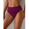 imageEomenie Sexy Bikini Bottom for Women Ruched Swim Bottom Cheeky Swimsuit Mid Waisted Tankini Bottoms OnlyBurgundy
