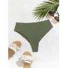 imageEomenie Sexy Bikini Bottom for Women Ruched Swim Bottom Cheeky Swimsuit Mid Waisted Tankini Bottoms OnlyGreen