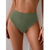 imageEomenie Sexy Bikini Bottom for Women Ruched Swim Bottom Cheeky Swimsuit Mid Waisted Tankini Bottoms OnlyGreen