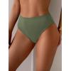 imageEomenie Sexy Bikini Bottom for Women Ruched Swim Bottom Cheeky Swimsuit Mid Waisted Tankini Bottoms OnlyGreen