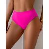 imageEomenie Sexy Bikini Bottom for Women Ruched Swim Bottom Cheeky Swimsuit Mid Waisted Tankini Bottoms OnlyHot Pink