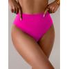imageEomenie Sexy Bikini Bottom for Women Ruched Swim Bottom Cheeky Swimsuit Mid Waisted Tankini Bottoms OnlyHot Pink
