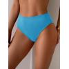 imageEomenie Sexy Bikini Bottom for Women Ruched Swim Bottom Cheeky Swimsuit Mid Waisted Tankini Bottoms OnlyLight Blue
