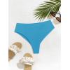 imageEomenie Sexy Bikini Bottom for Women Ruched Swim Bottom Cheeky Swimsuit Mid Waisted Tankini Bottoms OnlyLight Blue
